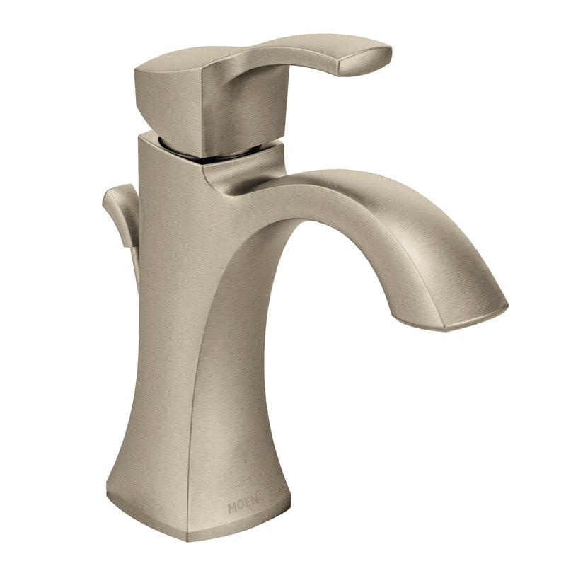 Moen Voss Single Handle High Arc Single Hole Bathroom Sink Faucet, Brushed Nickel B4