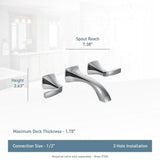 Moen Voss Two-Handle Wall Mount Bathroom Faucet Trim Kit (Valve Required), Chrome