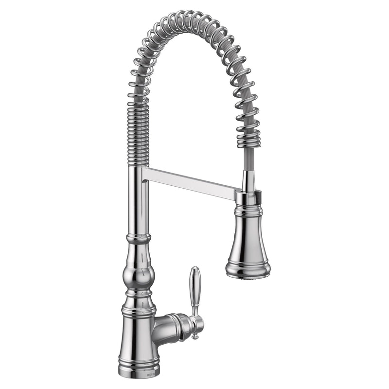 Moen Weymouth Single Handle Pull Down Sprayer Kitchen Faucet with Power Clean, Chrome N5