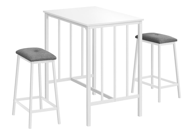 Monarch Specialties Contemporary Bistro Set, White, 3-pc X7