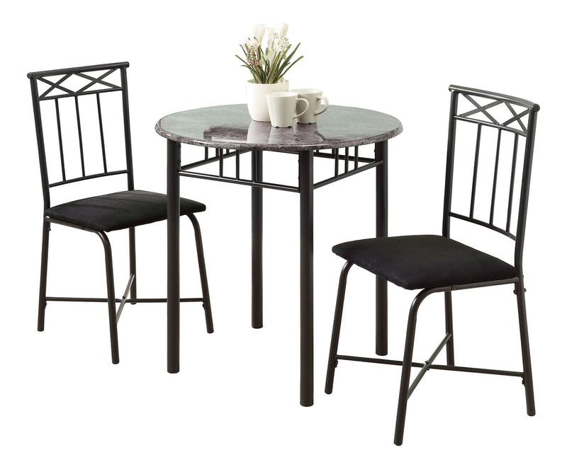Monarch Transitional Dining Set, Grey, 3-pcs C1