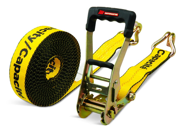 MotoMaster 10,000-lb Commercial Ratchet Tie Down Straps, with Ultra Padded Handles, 2-in x 30-ft E0
