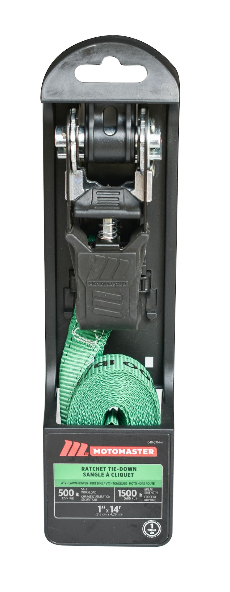 MotoMaster 1,500-lb Endless Padded Ratchet Tie Down Strap, Weatherproof, 1-in x 14-ft O9