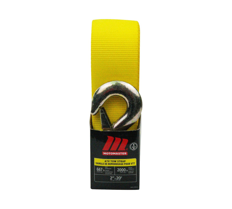 MotoMaster 2,000-lb ATV Tow Strap with Hook, 2-in x 20-ft V1