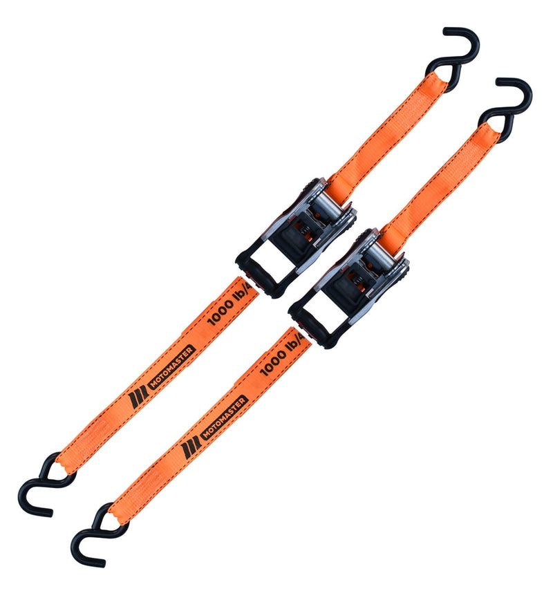 MotoMaster 3,000-lb Heavy-Duty Ratchet Tie Down Straps, with Power Grip Padded Handles, 1.25-in x 10-ft, 2-pk S9