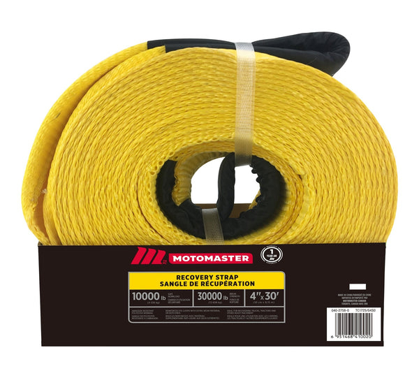 MotoMaster 30,000-lb Recovery Strap with Loop Ends, Commercial Grade, 4-in x 30-ft W0