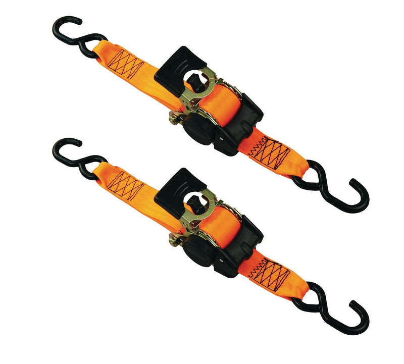 MotoMaster 3,300-lb Retractable Heavy-Duty Ratchet Tie Down Straps, 2-in x 10-ft, 2-pk R2