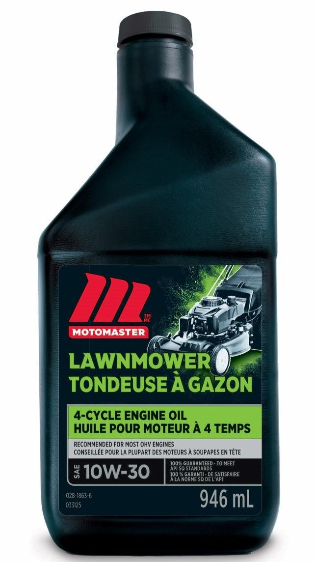 MotoMaster 4-Stroke Lawnmower Engine Oil 10W30, 946-mL J3