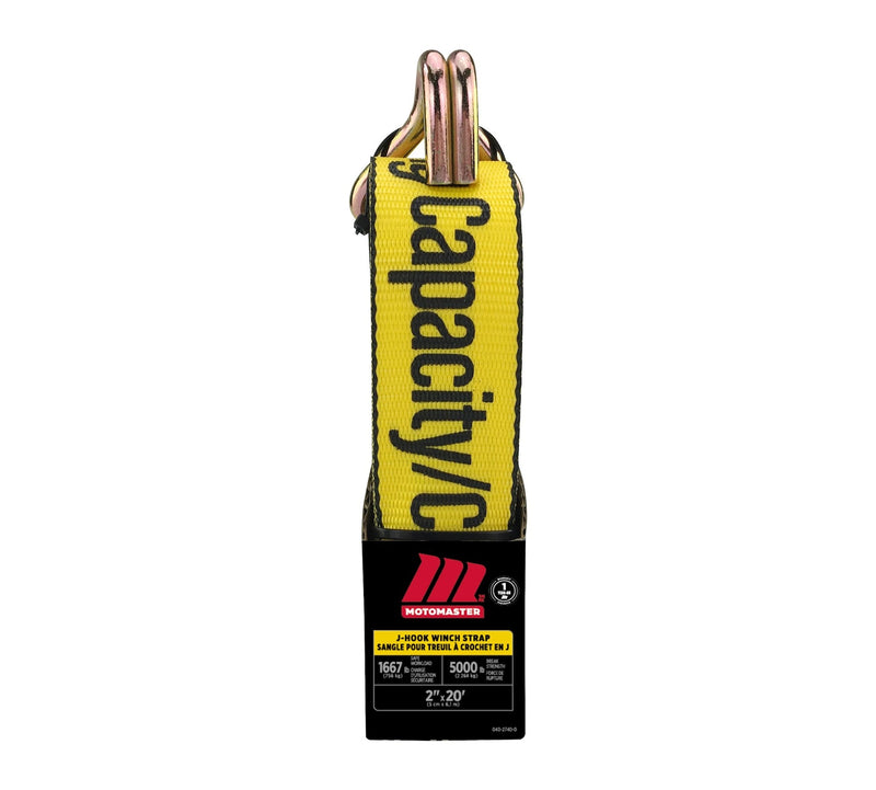 MotoMaster 5,000-lb J-Hook Winch Strap, 2-in x 10-ft D6