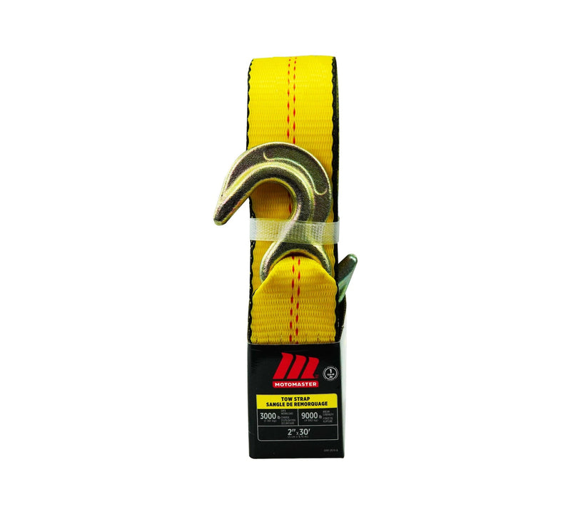 MotoMaster 9,000-lb Tow Strap, with Rust-Resistant Hooks, 2-in x 30-ft T1