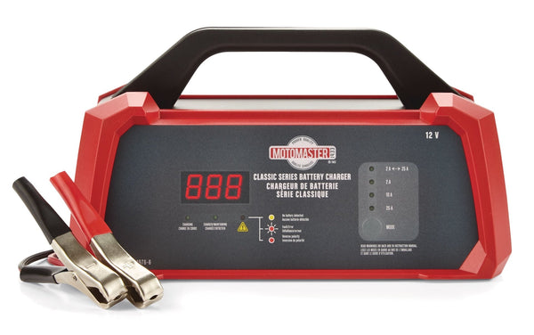 MotoMaster Classic Series Smart Battery Charger/Maintainer, Fully Automatic, 25/10/2-Amp, 12V X1