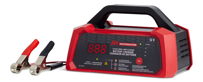 MotoMaster Classic Series Smart Battery Charger/Maintainer, Fully Automatic, 8/4/2-Amp, 12V X0