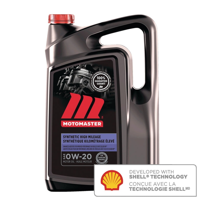 MotoMaster High Mileage 0W20 Synthetic Engine/Motor Oil, 5-L P4