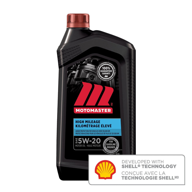 MotoMaster High Mileage 5W20 Conventional Engine/Motor Oil, 946-mL O6