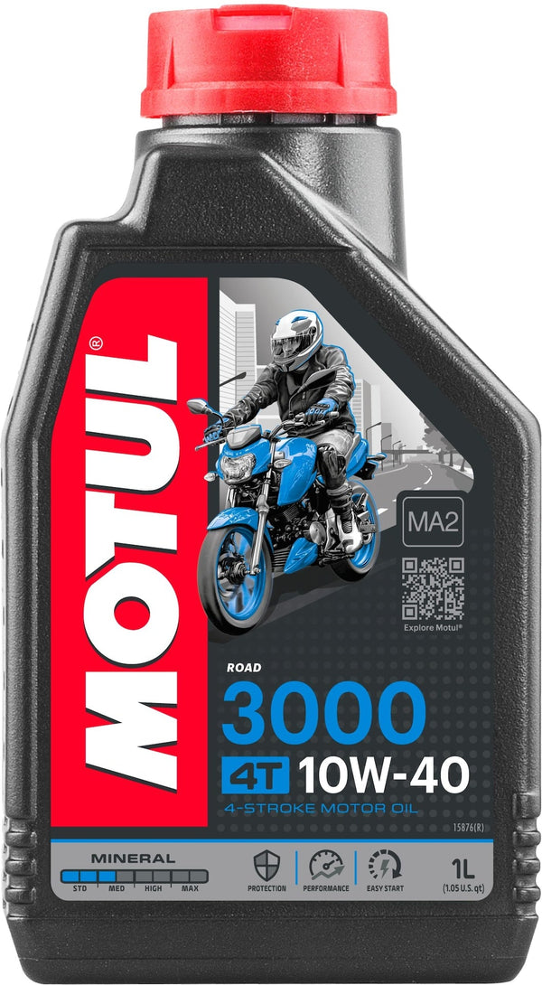 Motul 3000 4-Stroke 10W40 Mineral Motor Oil, 1-L E2