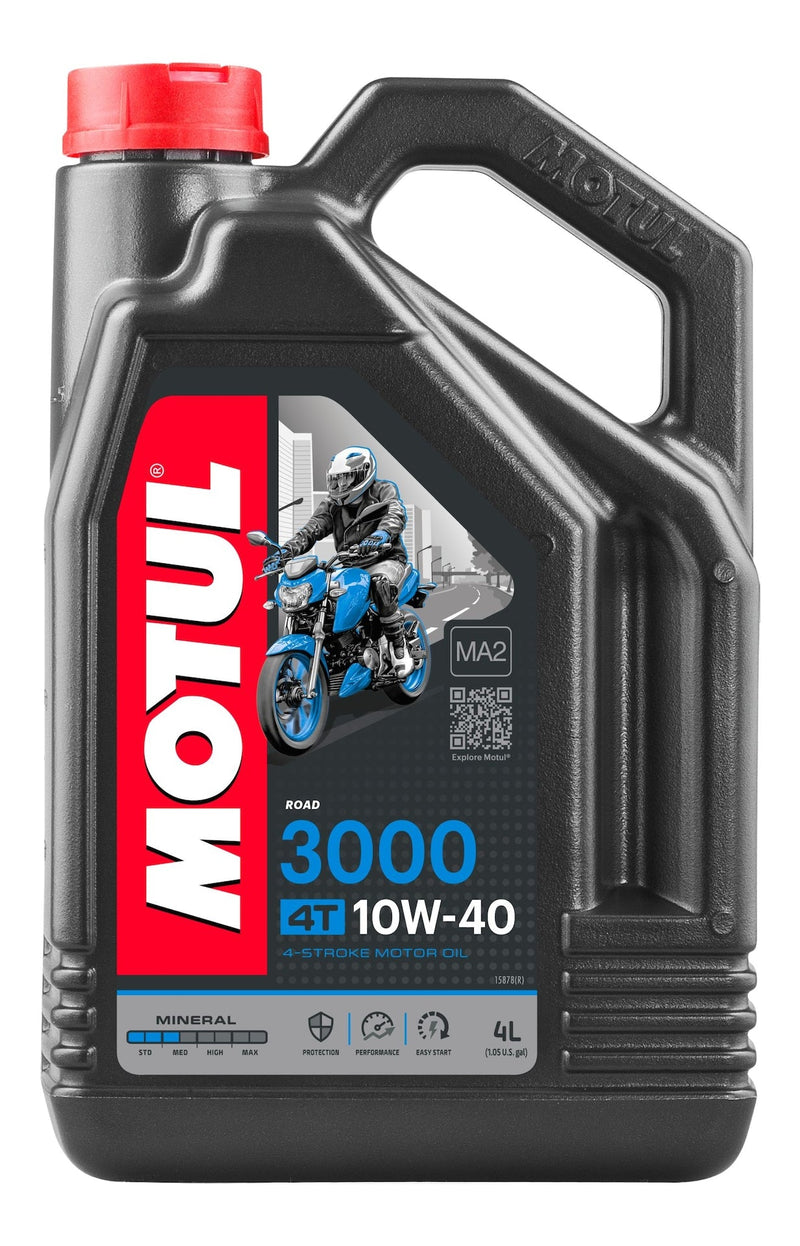 Motul 3000 4-Stroke 10W40 Mineral Motor Oil, 4-L O9