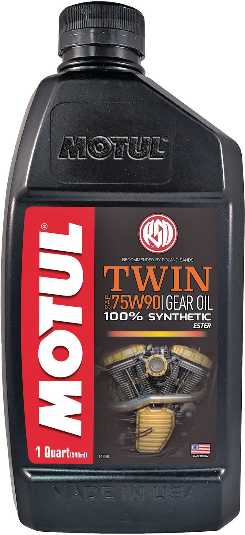 Motul Twin Synthetic Gear Motorcycle Oil 75W90, 946-mL B8