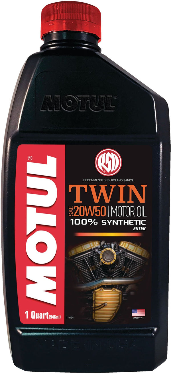 Motul Twin Synthetic Motorcycle Motor Oil 20W50, 946-mL I3