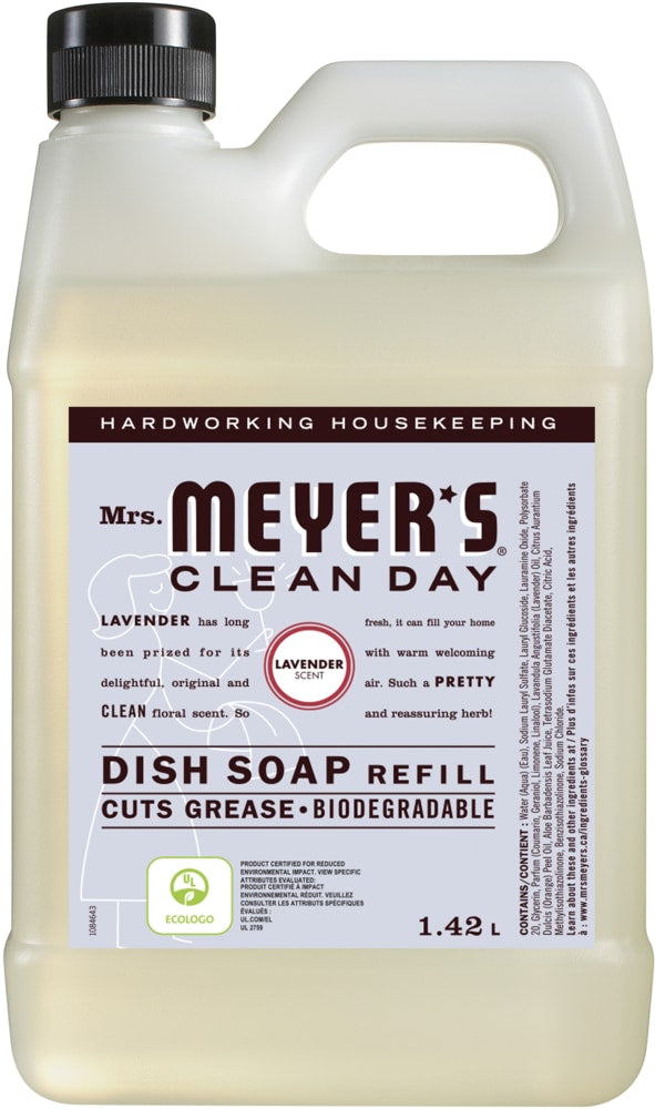 Mrs. Meyer's Clean Day Liquid Dish Soap Refill, Assorted Scents, 1.42-L C9