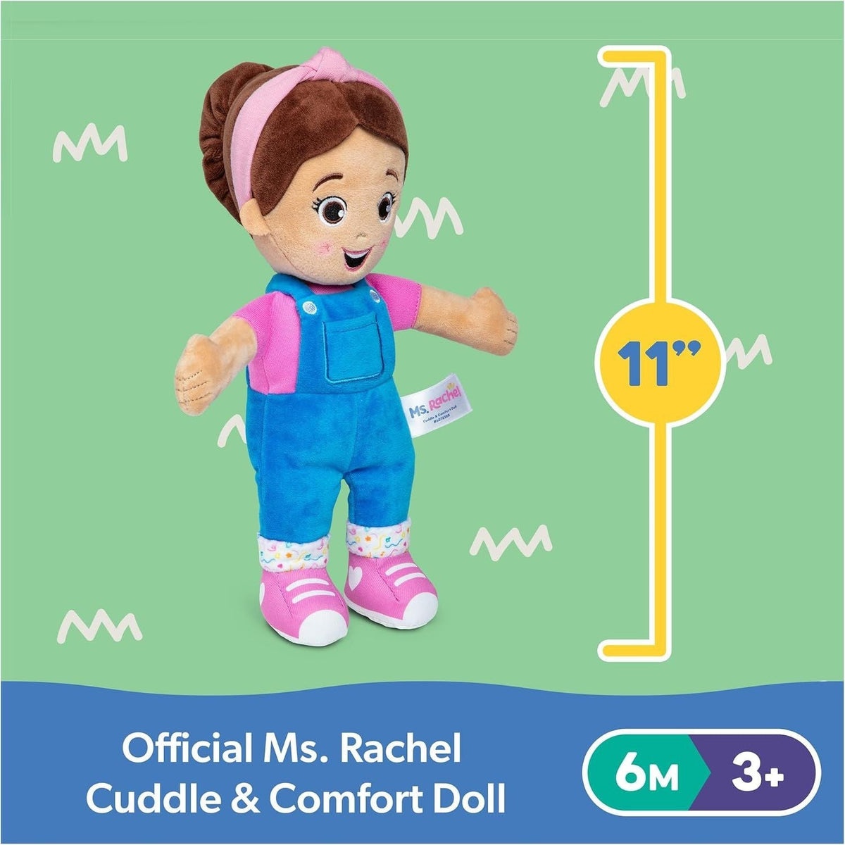 Ms. Rachel Cuddle & Comfort Doll 11-in Premium Plush, Ages 6 Months to 3+