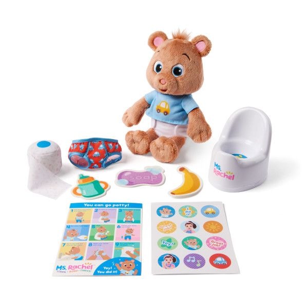 Ms. Rachel Potty Time with Bean 11-in Plush Teddy Bear with Play Toilet & Accessories, Ages 18 Months to 3+ R5