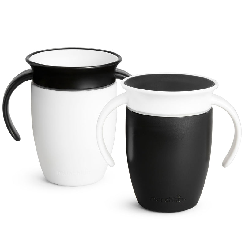 Munchkin Miracle 360° Black & White Trainer Cup, 7-oz, 2-pk D2