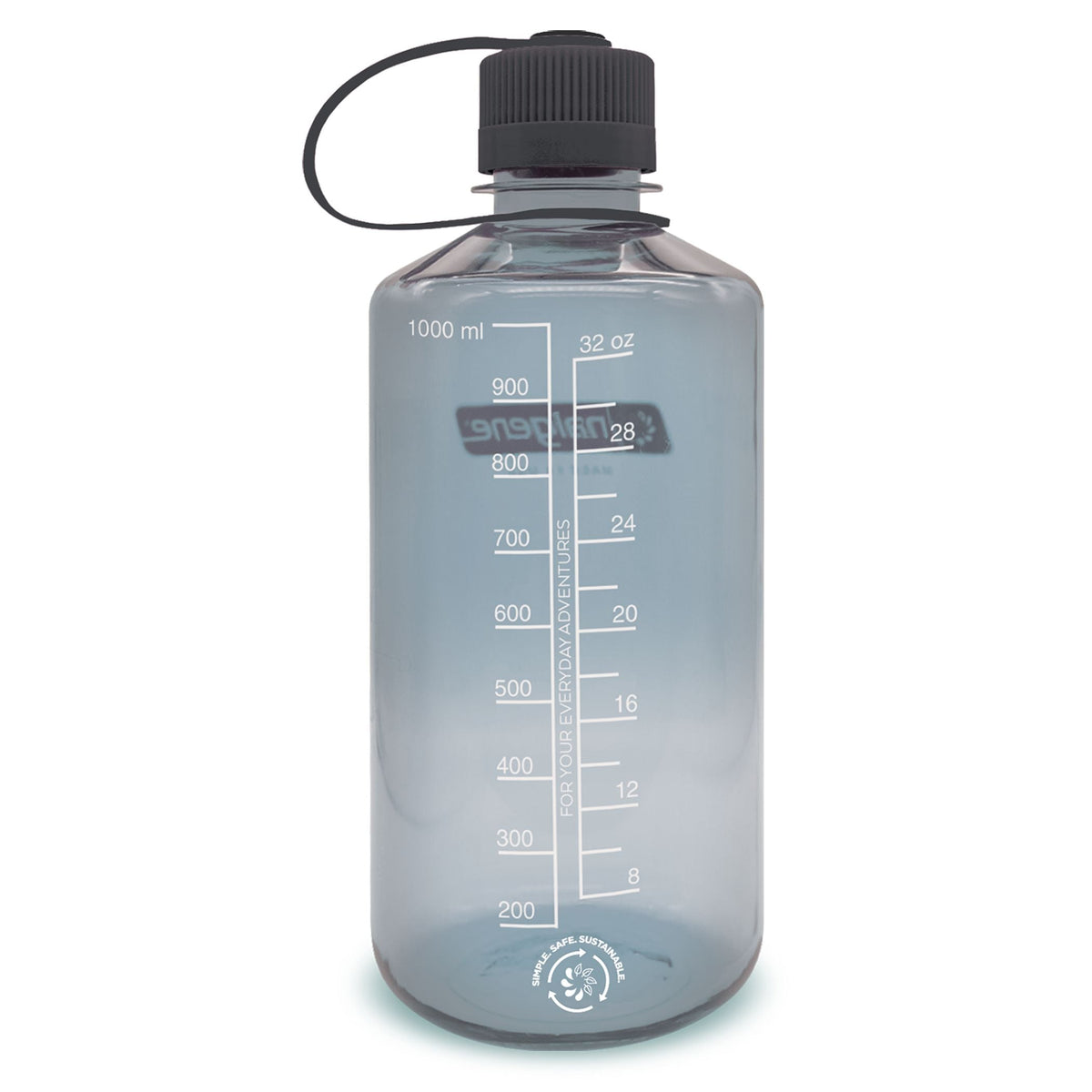 Nalgene Sustain Narrow Mouth Water Bottle, Grey, 1 L