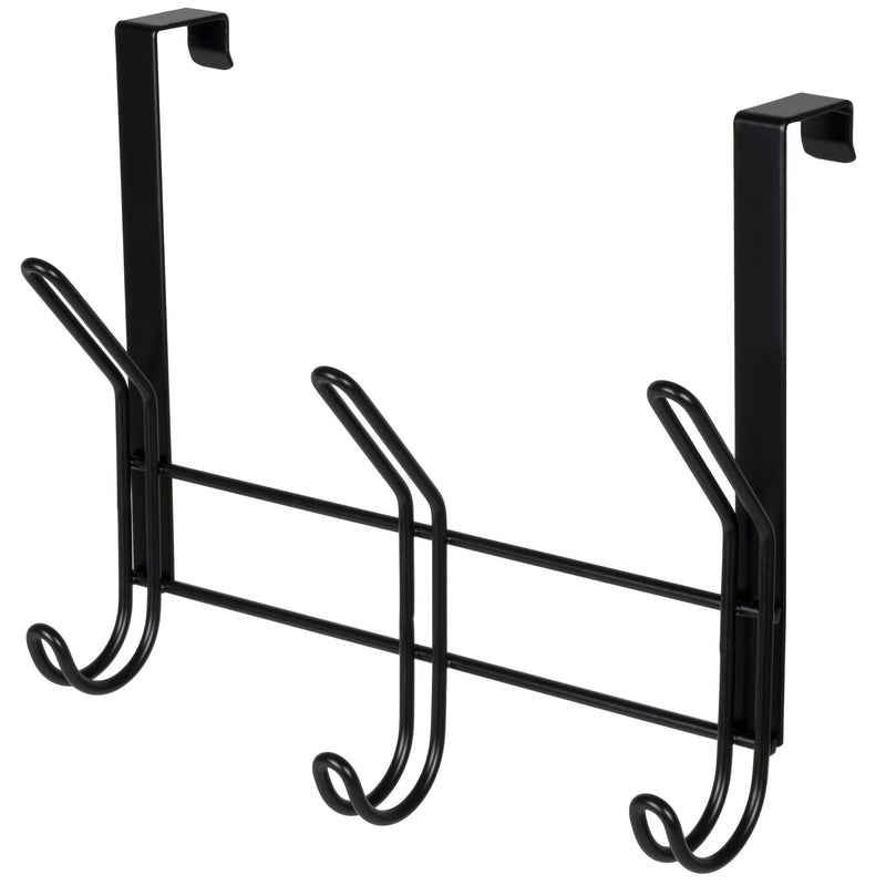 Neatfreak 11.2" Over The Door Double Metal 3 Hook, Black Q4