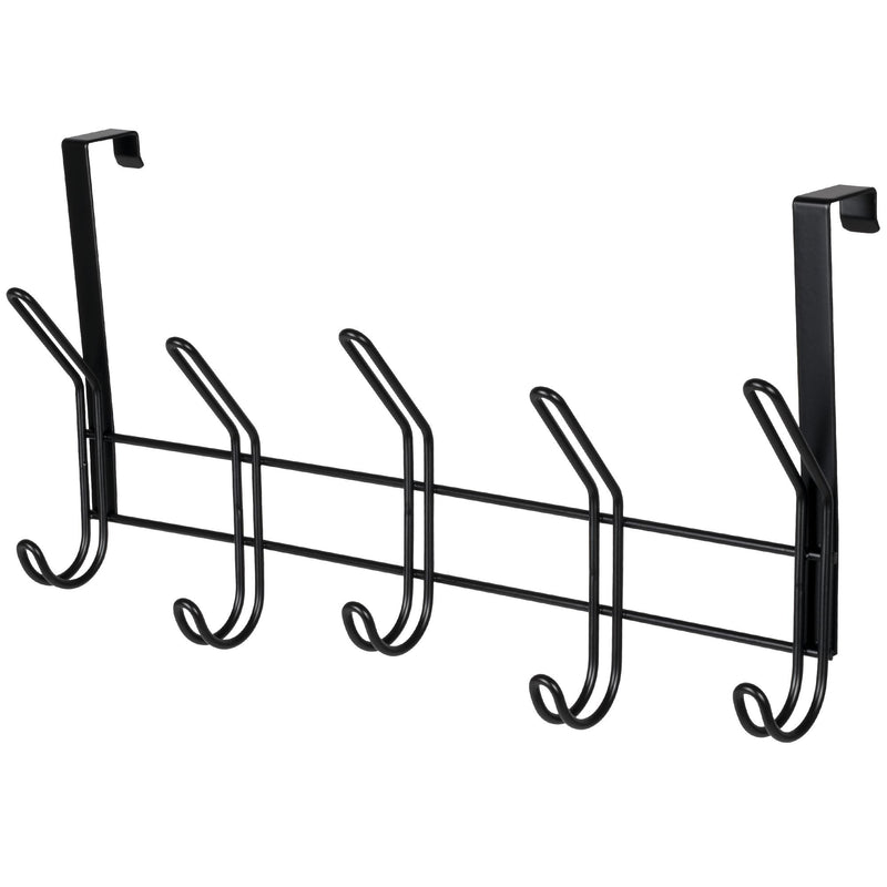 Neatfreak 19" Over The Door Double Metal 5 Hook, Black Z1