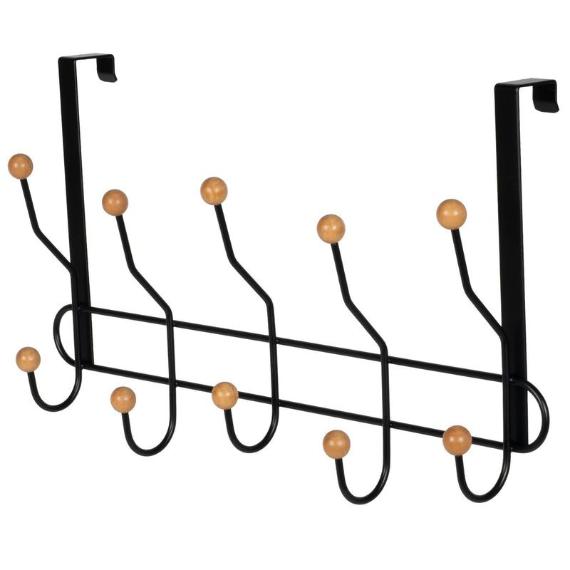 Neatfreak 19" Over The Door Metal 5 Hook, Black T2
