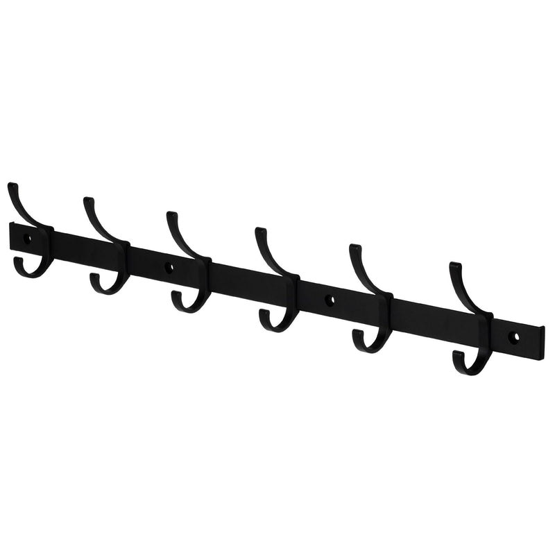 Neatfreak 26.4" Aluminum Wall 6 Hook, Black O3