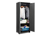 NewAge Bold Series 24-Gauge Steel RTA Storage Locker with 3 Shelves, Black/Grey, 30-in