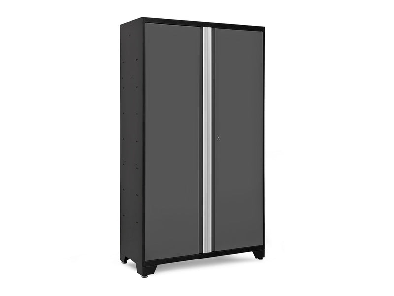 NewAge Bold Series Lockable 24-Gauge Steel RTA Storage Locker with 3 Shelves, Grey/Black, 48-in E9