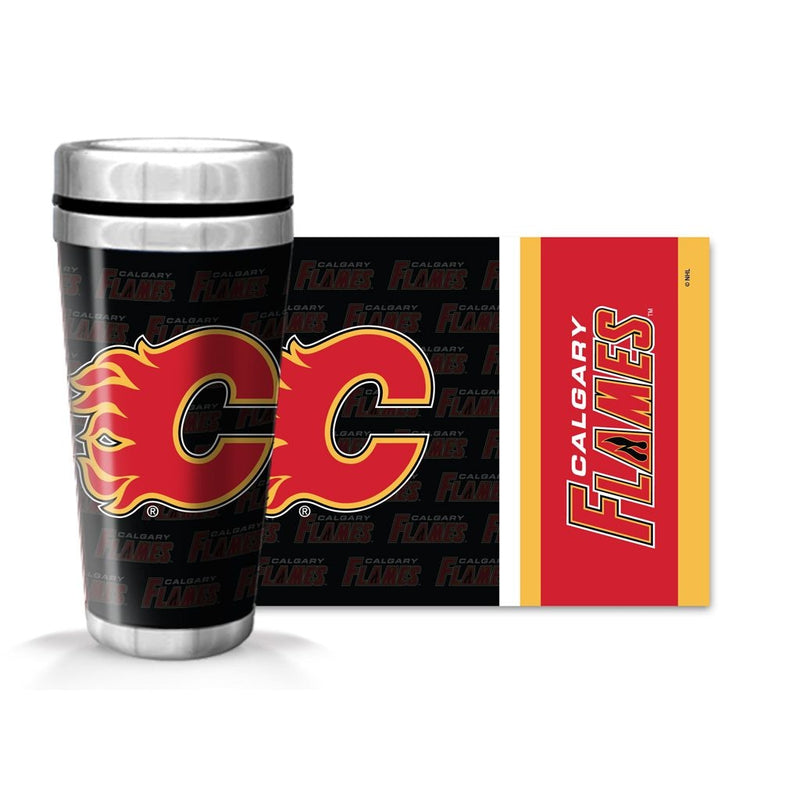 NHL Calgary Flames Full Wrap Wallpaper Travel Mug, 14-oz M3