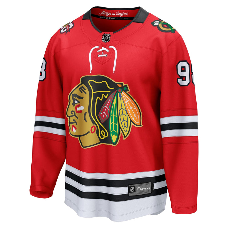 NHL Chicago Blackhawks 2025-2026 Adult Standard Connor Bedard Centennial Breakaway Player Jersey, Various Sizes Z8