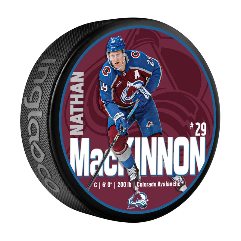 NHL Colorado Avalanche Nathan MacKinnon Hockey Puck, 6-oz A1