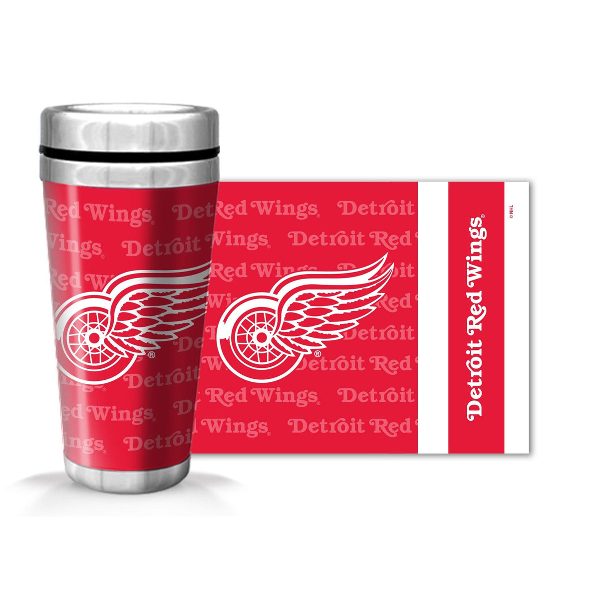 NHL Detroit Red Wings Hockey Logo Full Wrap Travel Mug, 14-oz