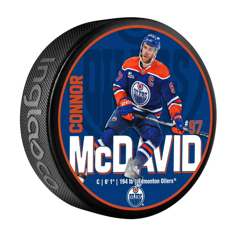 NHL Edmonton Oilers Connor McDavid Hockey Puck, 6-oz D3
