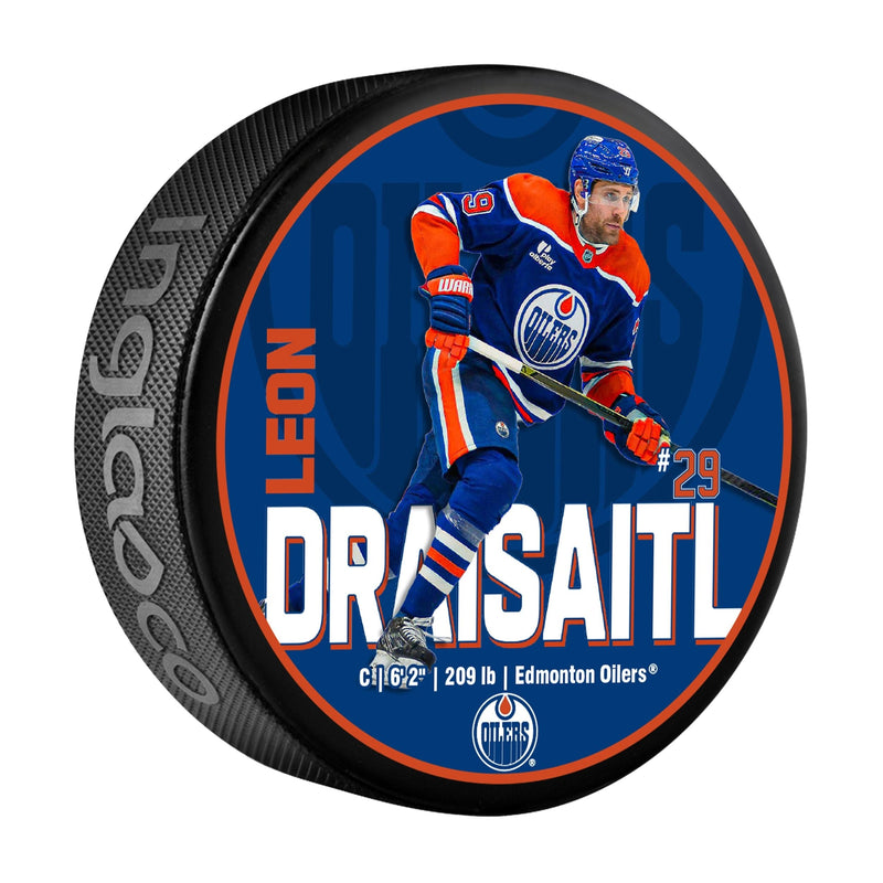 NHL Edmonton Oilers Leon Draisaitl Hockey Puck, 6-oz Y6