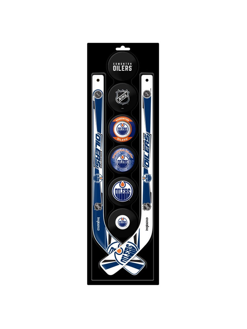 NHL Edmonton Oilers Mini Hockey Pucks & Sticks Set, 8-pc V7