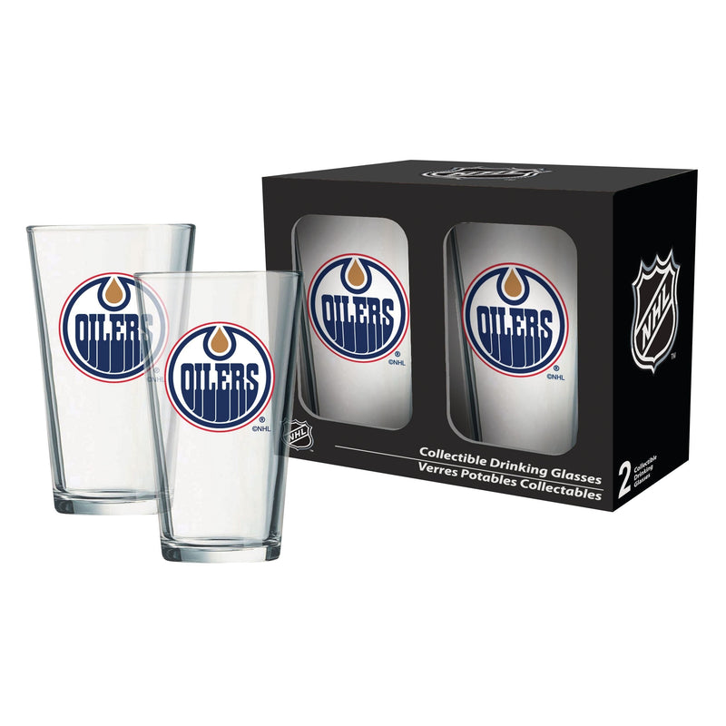 NHL Edmonton Oilers Mixing Pint Glass Box Set, 2-pk, 16-oz W9