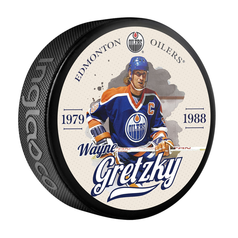 NHL Edmonton Oilers Wayne Gretzky Hockey Puck, 6-oz H7