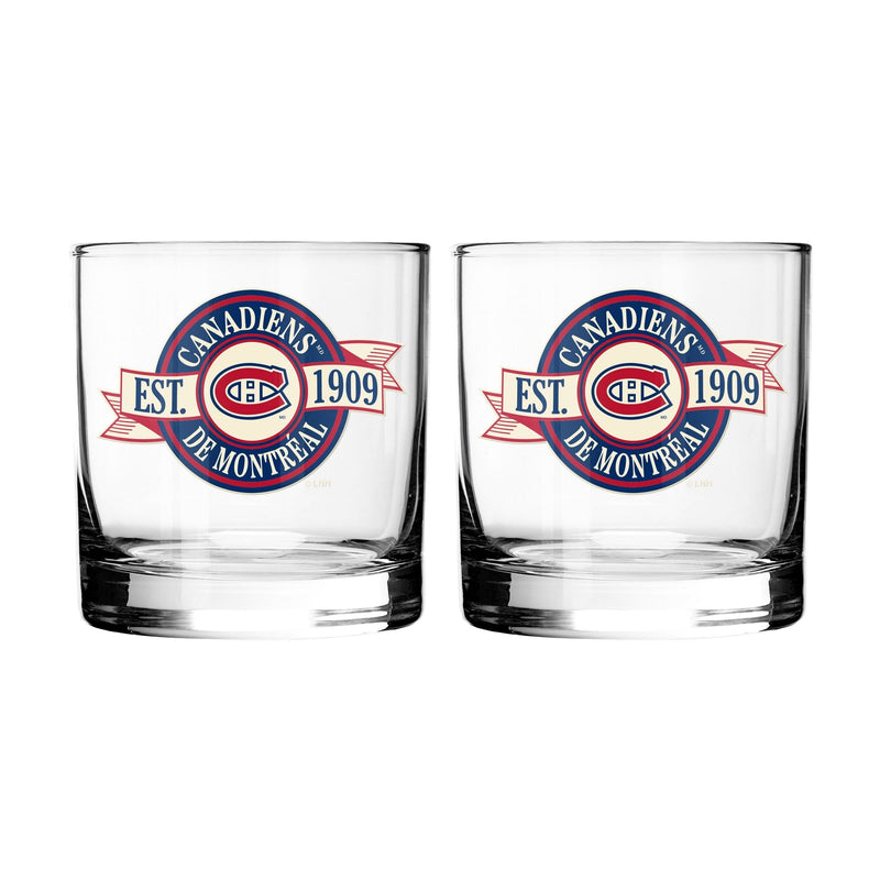 NHL Montreal Canadiens Hockey Rocks Glass, 2-pk D4