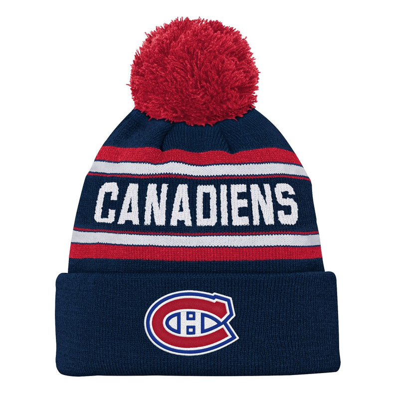 NHL Montreal Canadiens Jacquard Cuffed Knit Pom Toque, Youth U6