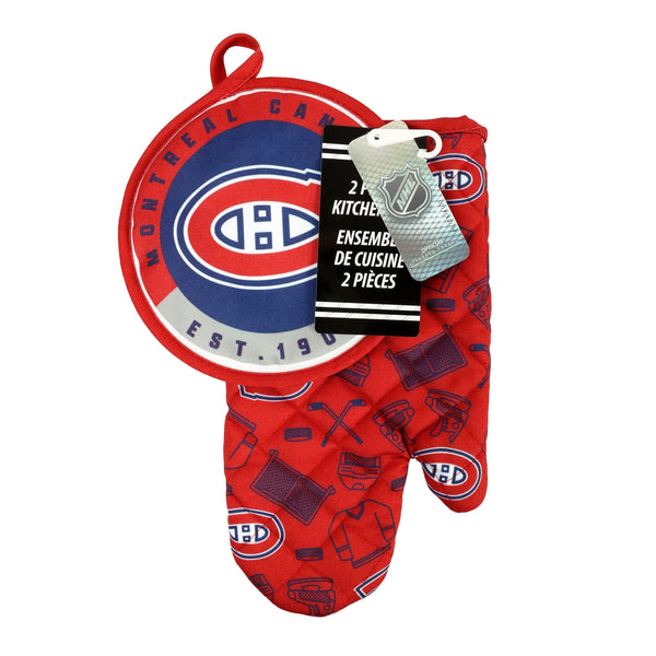 NHL Montreal Canadiens Kitchen Oven Mitt Pot Holder Set, 2-pc C5