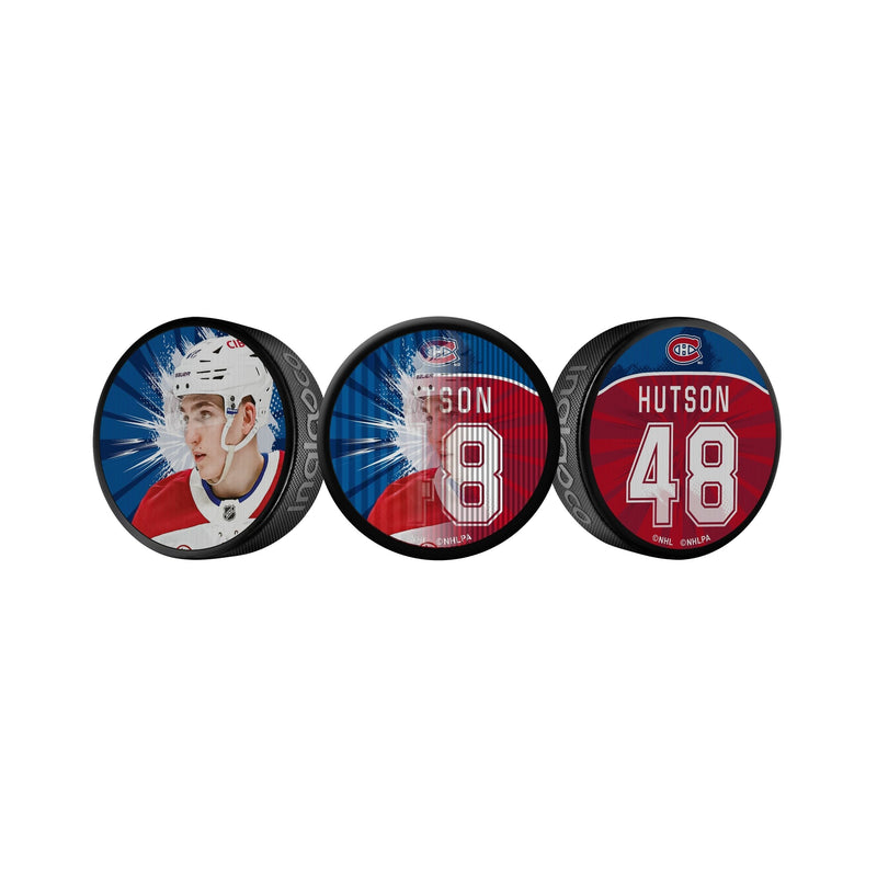 NHL Montreal Canadiens Lane Hutson Dual-Image Lenticular Hockey Puck, 6-oz D7