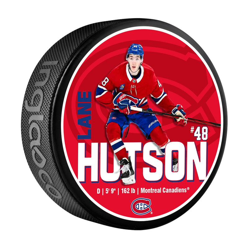 NHL Montreal Canadiens Lane Hutson Hockey Puck, 6-oz S4