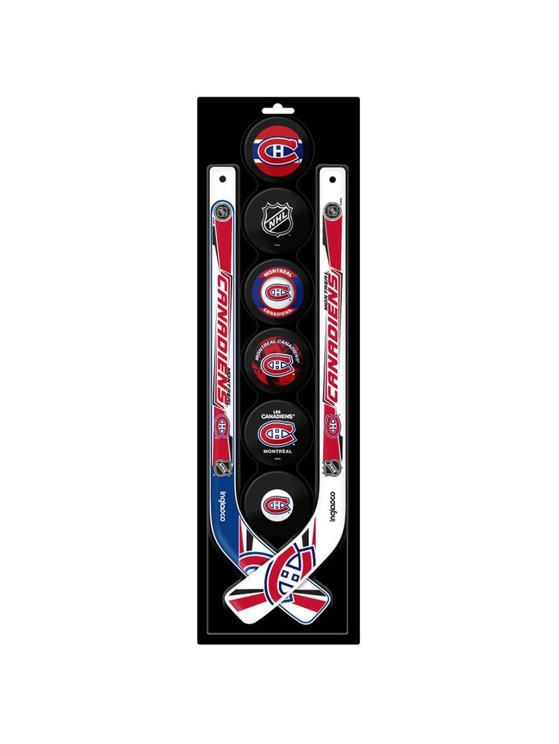 NHL Montreal Canadiens Mini Hockey Pucks & Sticks Set, 8-pcs J5