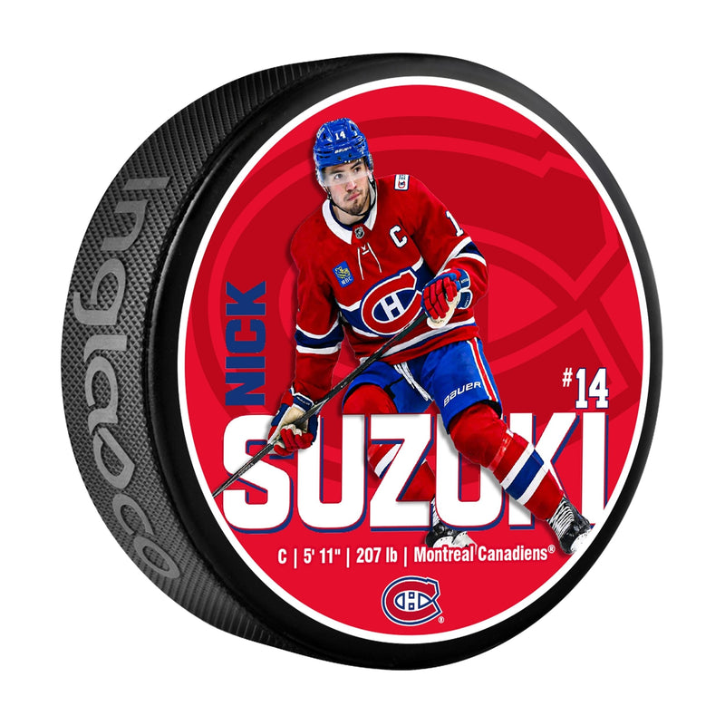 NHL Montreal Canadiens Nick Suzuki Hockey Puck, 6-oz J1