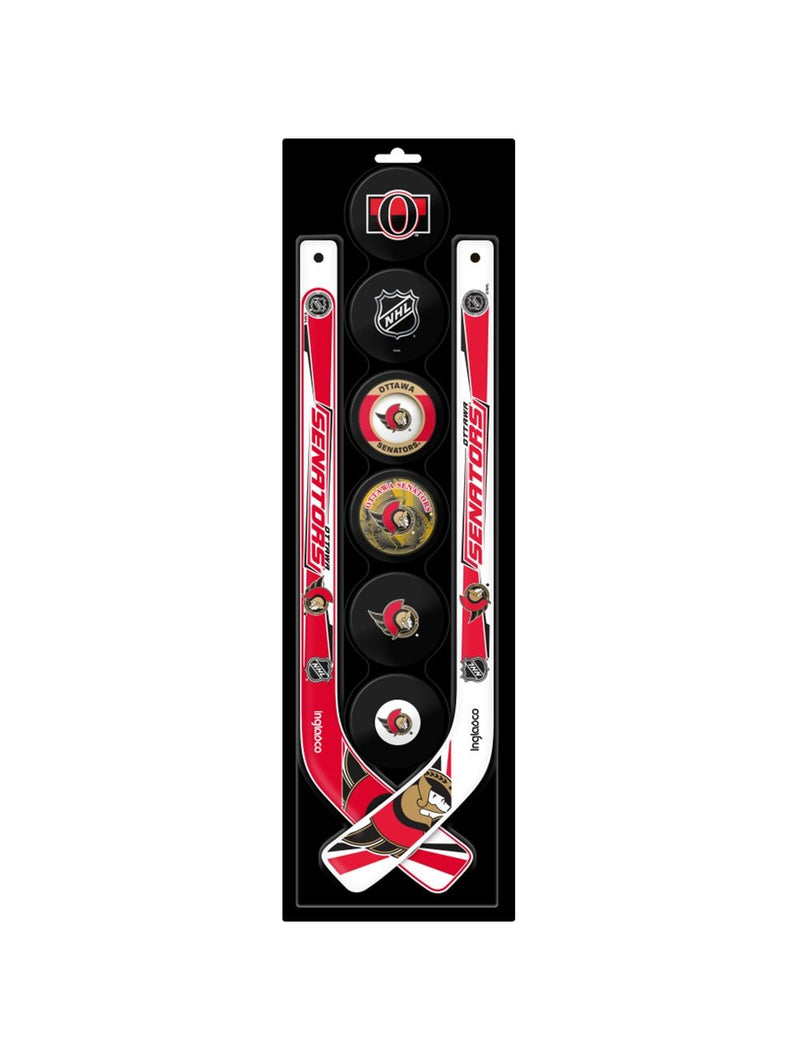 NHL Ottawa Senators Mini Hockey Pucks & Sticks Set, 8-pc J8